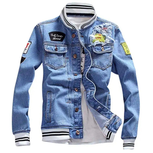 Brown Men Full Inside Fur <b>Denim</b> <b>Jackets</b> 100% Cotton For Summer - Product Image 4