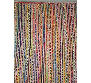 Multicolor <b>Braided</b> Woven Fabric for Home Decor Decorative Textile Material, Handmade Style <b>Upholstery</b> and Furnishing Fabric - Product Image 1