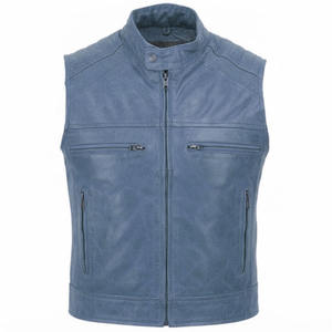 Chaleco de Motocicleta de Cuero para Hombre de Primera Calidad, Ropa Casual Moderna para Motociclistas, Chalecos Impermeables y Ecológicos para Motociclistas, OEM - Product Image 3