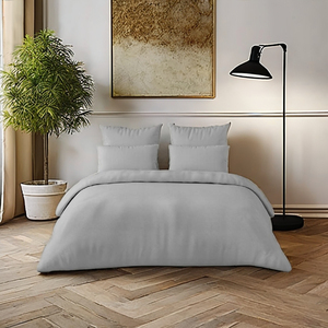 Ensemble de draps blancs mats modernes et minimalistes – Collection de literie en coton premium, douce et respirante - Product Image 2