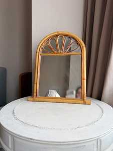 Arch Shaped Artisan Handmade Rattan table <b>Mirror</b> Cane <b>Mirror</b> Decorative Accent for Interior Design - Product Image 6