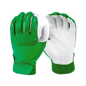 Full Finger PU Baseball Gloves Green <b>White</b> Non-Slip Pull On Adult Right Handed All Seasons - Product Image 3