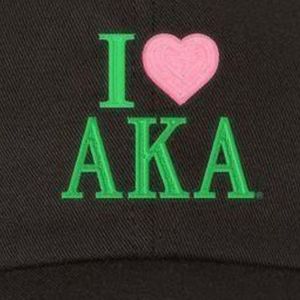 AKA I Love Hat Black Adjustable Cotton <b>Baseball</b> <b>Cap</b> with Embroidered Greek Sorority Headwear for Women Casual Wear - Product Image 3