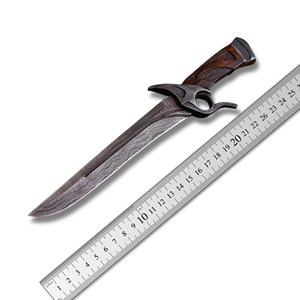 Couteau Bowie fixe personnalisé fait main en acier Damas et acier au carbone avec manche en cuir pour le camping, la survie et la chasse en extérieur – Pakistan - Product Image 6