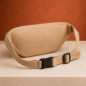 Sac banane sportif et tendance en toile de jute aspect chanvre, durable, écologique, réglable, multi-poches, multi-capacités - Product Image 3
