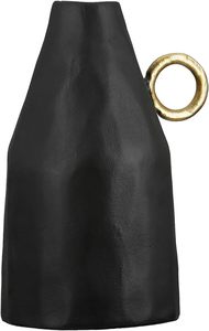 Vase de table en métal noir moderne et artistique, style sans effort, design géométrique fait main, forme sculpturale décorative - Product Image 2