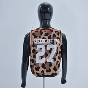 Nuevo Jersey Deportivo Corto de Baloncesto para Mujer con Estampado de Leopardo, Malla Transpirable, Cuello Redondo, Sin Mangas, de Poliéster - Product Image 2