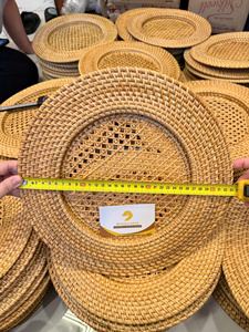 Plato de lujo de ratán con diseño de plantas, acabado pulido, apto para lavavajillas y ecológico para fiestas - Product Image 5