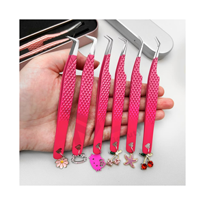 Pinzas de Acero Inoxidable para Extensión de Pestañas con Logotipo Personalizado, Punta de Fibra Nano Grip, Puntas Puntiagudas, Pinzas Personalizables - Product Image 3