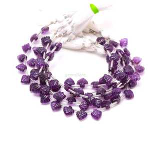 AAA Purple Amethyst Leaf Shape Gemstone Beads Hand Carved Natural Amethyst Carving Beads For Jewelry Making Loose Gemstone Bead - Product Image 5