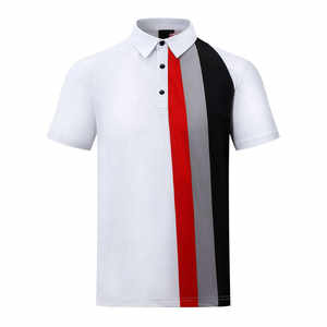 Chemises polo décontractées pour hommes à manches courtes, respirantes, anti-boulochage, en tissu de coton tricoté, brodées - Product Image 1