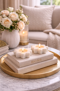 Handcrafted Marble <b>Tea</b> <b>Light</b> Holders with Floral Design, Festive Diwali Decoration & Home Styling - Product Image 3