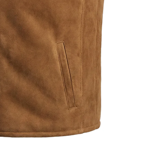 <b>Men's</b> Premium Genuine Leather <b>Shearling</b> Winter <b>Jacket</b> Breathable Polyester Lining Aviator Coat Durable Warm Fashion Wear Fit - Product Image 5