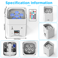 U`King 6X18W LED 6 en 1 RGBWA UV Par Light con Control Remoto, Batería Recargable, DMX Inalámbrico, Luz de Escenario