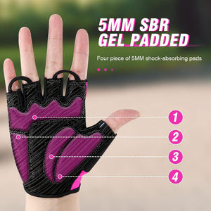 Gants de cyclisme d'été personnalisables pour VTT et vélo de route, ajustables, respirants, rembourrés, demi-doigts, unisexe, avec fermeture auto-agrippante - Product Image 2