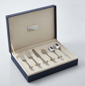 Fourchette moderne en acier inoxydable avec manche martelé, finition poli miroir, résistante à la rouille, pour ensemble de couverts - Product Image 5