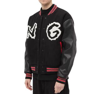 เสื้อแจ็คเก็ต Letterman Varsity แบบสั่งทำพิเศษ ปักลายปะติดปะต่อ สไตล์เบสบอล ทรงบอมเบอร์ ติดกระดุมหน้า เสื้อผ้ากีฬาแนวมหาวิทยาลัย เสื้อผ้าสตรีทแวร์ ขายส่ง ODM - Product Image 3
