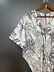 Nuevo Kaftán con Estampado Animal, Cuello en V, Cordón Ajustable, Estilo Flare, de Algodón Suave Indio, con Encaje, Largo, para Playa o Dama de Honor - Product Image 4