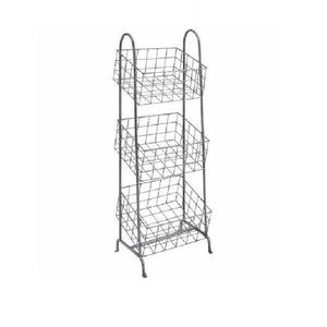 Custom <b>Stackable</b> Metal Wire Storage <b>Baskets</b> Rectangle Modern Design Multi Purpose with Two Tier Storage Design - Product Image 1