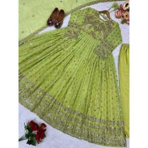 ชุดคลุมและกางเกง anarkali ชุดปาร์ตี้ออกแบบโดยดีไซเนอร์สำหรับผู้หญิงพร้อมชุด dupatta ที่สวยงาม - Product Image 3