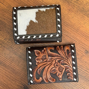 Custom Hand Tooled Short Tri-fold <b>Wallet</b> for Men's Genuine Cowhide Leather Credit <b>Card</b> <b>Holder</b> <b>Wallets</b> RFID Blocking Men <b>Wallets</b> - Product Image 3