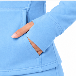 Conjunto Deportivo Casual de Felpa para Mujer, Chaqueta con Cuello Alto y Pantalones Acampanados, Cómodo para el Día a Día y Entrenamiento, Hecho a Medida en Fábrica - Product Image 5
