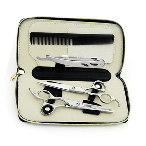 Kit Profesional de Peluquería para Barbero: Tijeras de Entresacar de Acero Inoxidable Pulido Espejo, Tijeras Afiladas, Peine Recto y Tijeras de Corte Recto para Salón - Product Image 6