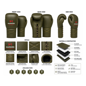 Guantes de Boxeo de Encaje Hechos a Medida, Guantes de Entrenamiento de Cuero de Alta Calidad, Equipo Deportivo Profesional, Servicio de Fábrica OEM - Product Image 6