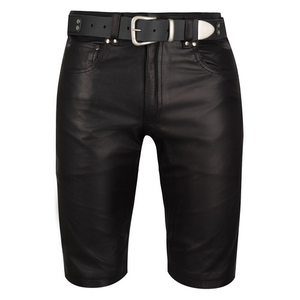 Pantalones cortos de cuero, pantalones cortos negros, pantalones de cuero, pantalones cortos de cuero negros - Product Image 1