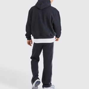 Custom Oversize 400gsm French Terry Baggy Vintage Sun Fade Acid Wash Hoodie and Stacked Sweatpants <b>Set</b> Tracksuit Men's Sweatsuit - Product Image 2