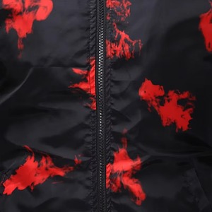 Black Red Abstract Print Bomber <b>Jacket</b> Men Lightweight Fashion <b>Zip</b> <b>Up</b> Streetwear Outerwear OEM Manufacturer - Product Image 3