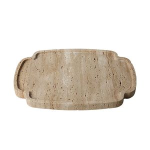 Decorative <b>Travertine</b> Marble Serving Tray For Snacks Drinks Coffee And Dining <b>Table</b> Presentation - Product Image 4