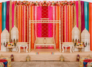 Vibrant Garba Night <b>Decor</b> Maharaja Golden Swing Premium <b>Elephant</b> Carved Wedding Stage Jhula Traditional Indian Wedding Swings - Product Image 5
