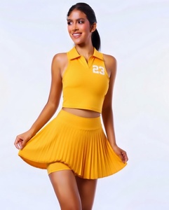 Impression sérigraphique personnalisée, respirant, écologique, évacuation de l'humidité, séchage rapide, uniformes de tennis pour femmes, OEM, design le plus populaire - Product Image 5