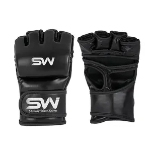 Gants de boxe MMA personnalisés professionnels en gros Gants de combat d'entraînement de haute qualité Muay Thai Gants de sport MMA SWS-BMG-001