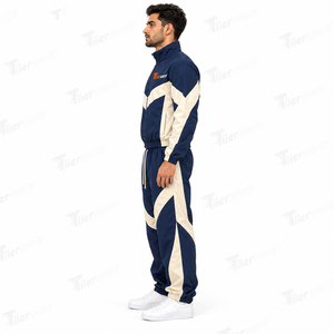 Vente en gros Veste et pantalon de survêtement réfléchissants haute qualité avec fermeture éclair et coupe-vent avec logo personnalisé Survêtement coupe-vent pour hommes - Product Image 2