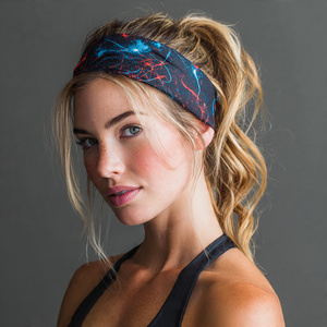 Workout <b>Headband</b> Printed Ponytail Scrunchy Function Printed Stretch Custom Fashion Wear <b>Headband</b> Ponytail - Product Image 4