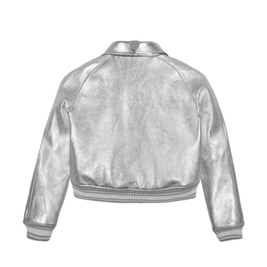Chaqueta Corta de Cuero Genuino Avirex para Mujer, Chaqueta Brillante Avirex con Bordado Personalizado, Estilo Varsity con Cierre para Primavera, Verano e Invierno - Product Image 5