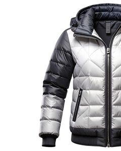 Chaqueta Acolchada con Capucha para Hombre, Color Sólido, Resistente al Viento, Abrigo Grueso de Invierno con Cierre de Cremallera, Estilo Casual, Corte Regular - Product Image 2