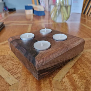 Soporte de madera ecológico único para velas Tealight, juego de práctica de yoga personalizado con soporte de almacenamiento, regalos para el hogar - Product Image 1