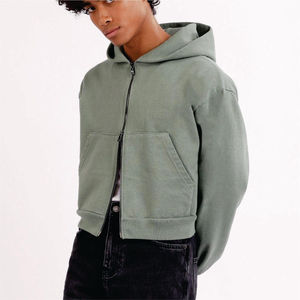 Premium Acid Wash <b>Zip</b> Hoodie Manufacturer Custom Regular Fit Fleece <b>Hooded</b> Sweatshirt Winter Breathable Eco-Friendly Unisex - Product Image 5