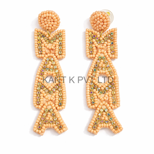 Pendientes de Aro con Cuentas de Semillas Hechos a Mano, Estilo Boho, Regalo Cristiano Moderno para Mujer - Product Image 6