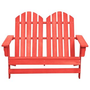 Chaise de jardin deux places en bois de sapin massif, durable et élégante, de couleur rouge - Product Image 2