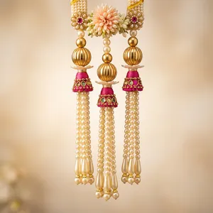 Adornos florales tradicionales para puertas con borlas para la decoración del hogar en Diwali, para uso en interiores en la entrada. - Product Image 5