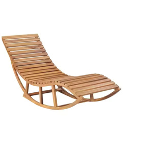 Tumbona Moderna Hecha de Madera de Teca Sólida, Acabado Natural Duradero de Alta Calidad para Uso en Exteriores y Patios - Product Image 1