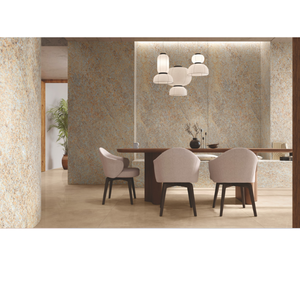 Panneau mural texturé en travertin rouge beige, motif géométrique moderne, imperméable, pour usage commercial et hôtelier - Product Image 5