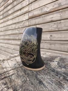 Mug en corne de style viking, récipient à boisson pour boissons chaudes ou froides, fait à la main - Product Image 5