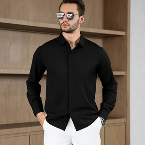 Tenues de bureau décontractées pour hommes, automne, formelles, deux pièces, chemise à manches courtes unie, pantalon long, haute qualité - Product Image 3