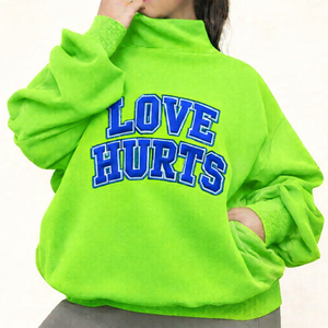 Sweat-shirt oversize pour femme à col montant, prélavé pour une douceur accrue, coupe ample, haute durabilité - Product Image 1