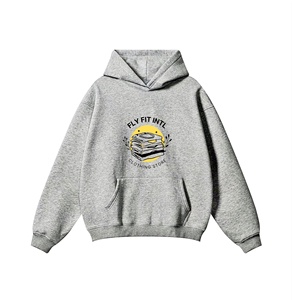 Sudadera con Capucha Oversize Unisex Fly Fit Intl, 100% Algodón French Terry, Logotipo Frontal, Bolsillo Sólido, Estilo Casual Urbano para Otoño - Product Image 2